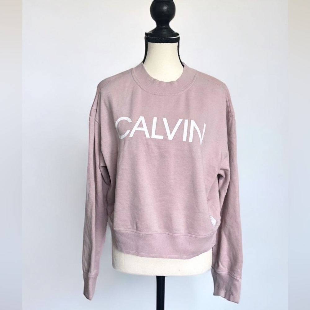 Calvin Klein Cropped Athletic Sweatshirt Mauve Pink XL